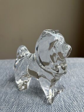 Baccarat Chow Dog Crystal Clear Figurine Paperweight Stamped